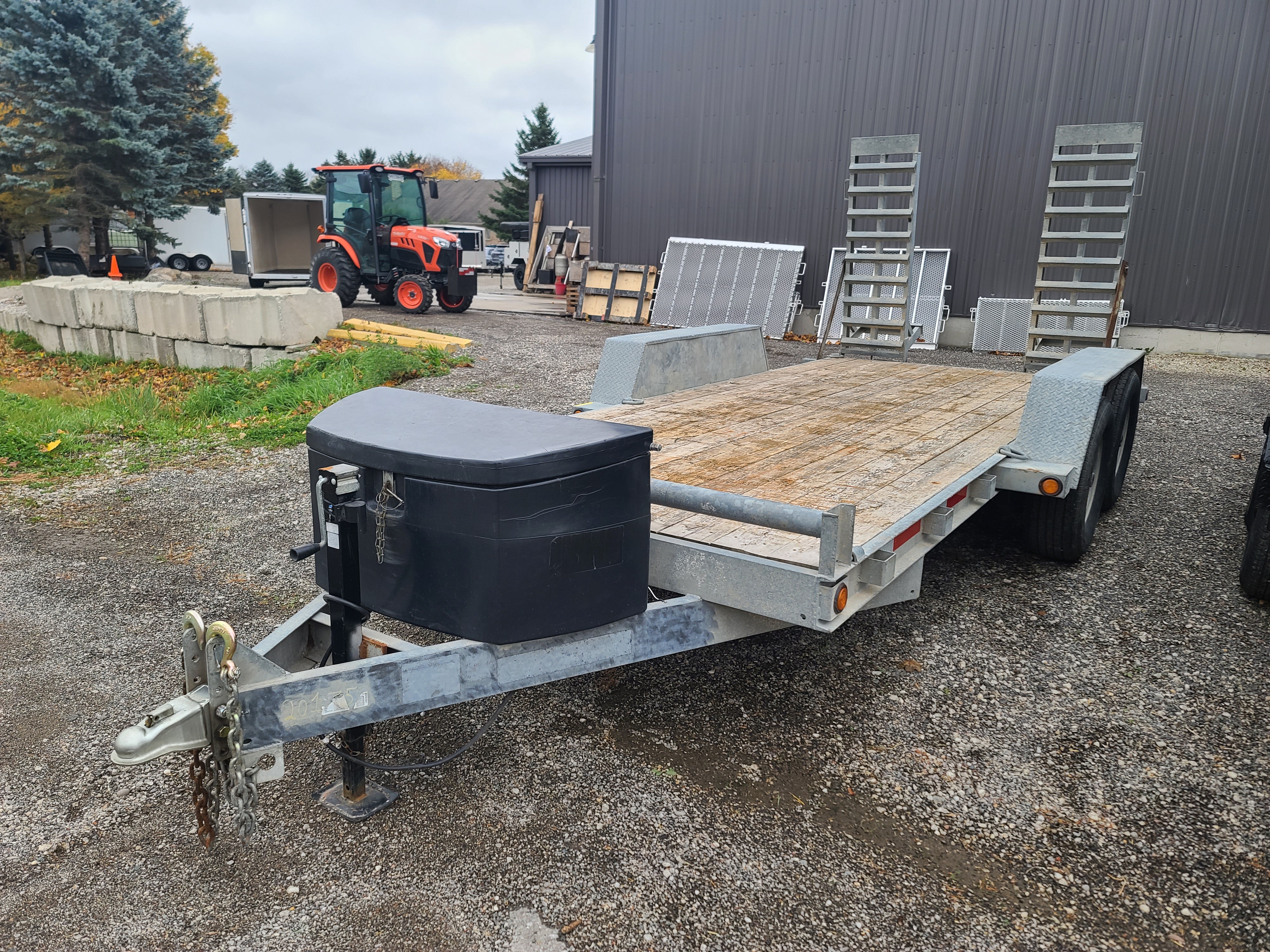 USED 7X16 MISKA GALVANIZED EQUIPMENT TRAILER (2019)