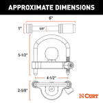 Verrou d'attelage Curt 5/8" - Récepteur 2" / Chrome