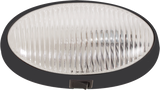 Clear Oval Porch Light - Black Base
