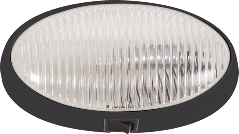 Clear Oval Porch Light - Black Base