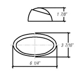 Clear Oval Porch Light - Black Base