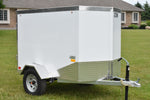 4' x 6' Rhino Single Axle Galvanized Enclosed Cargo Trailer White Speedway Trailers Guelph Cambridge Kitchener Ontario Canada