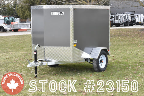 4' x 6' Rhino Single Axle Galvanized Enclosed Cargo Trailer Speedway Trailers Guelph Cambridge Kitchener Ontario Canada