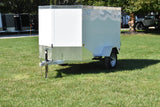 4' x 8' Rhino Single Axle Galvanized Enclosed Cargo Trailer White Speedway Trailers Guelph Cambridge Kitchener Ontario Canada