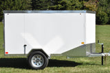 4' x 8' Rhino Single Axle Galvanized Enclosed Cargo Trailer White Speedway Trailers Guelph Cambridge Kitchener Ontario Canada