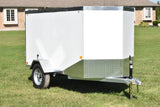 4' x 8' Rhino Single Axle Galvanized Enclosed Cargo Trailer White Speedway Trailers Guelph Cambridge Kitchener Ontario Canada