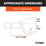 Curt Class 3 Ball Mount - 7,5 K / 4" Drop / 2" Shank / 13" Long