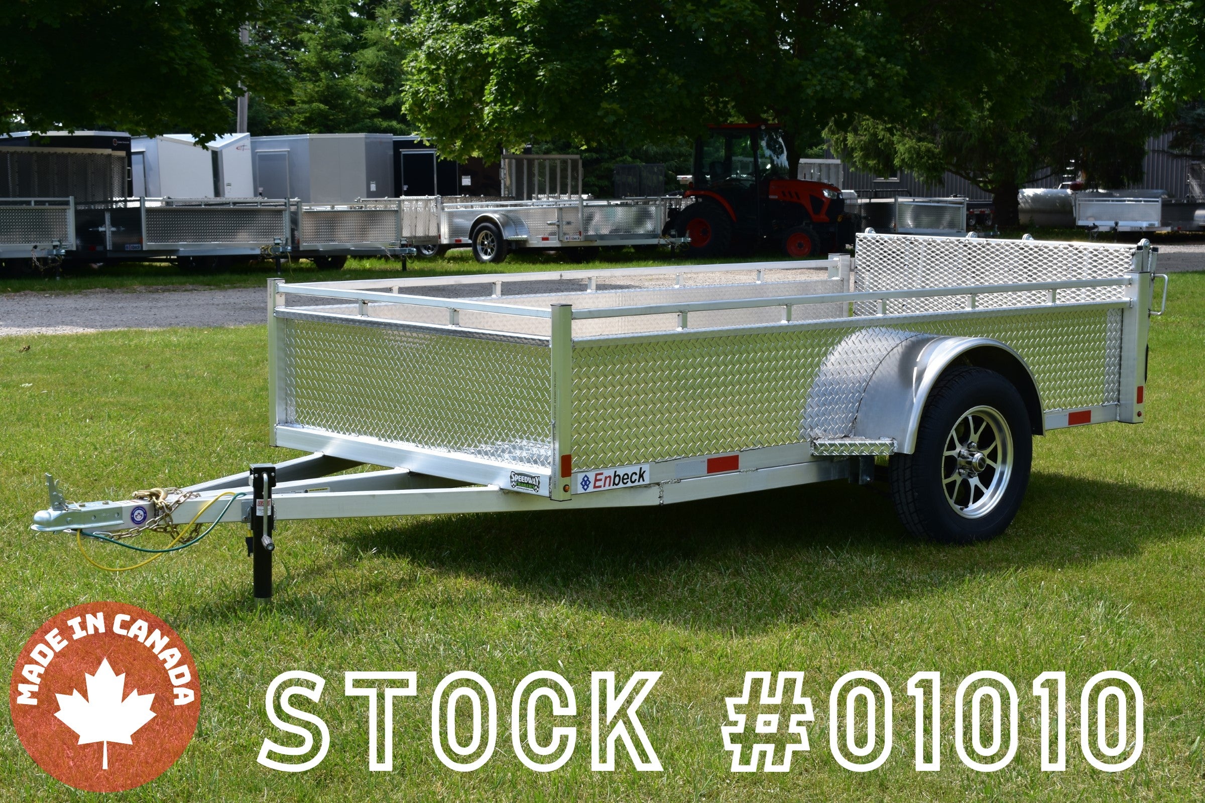 5' x 10' Enbeck Single Axle Aluminum Utility Trailer Aluminum Rims & Bi-Fold Gate Speedway Trailers Guelph Cambridge Kitchener Ontario Canada