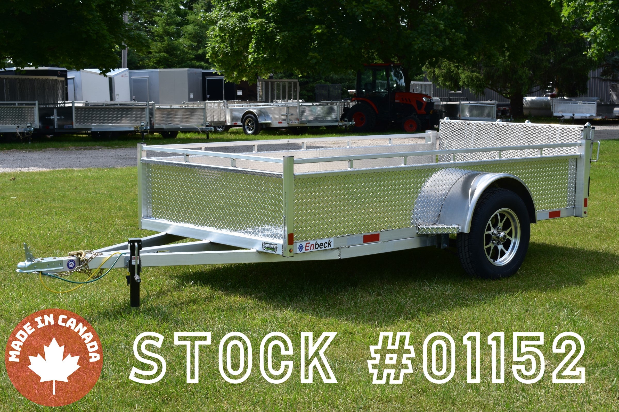 5' x 10' Enbeck Single Axle Aluminum Utility Trailer Aluminum Rims & Bi-Fold Gate Speedway Trailers Guelph Cambridge Kitchener Ontario Canada