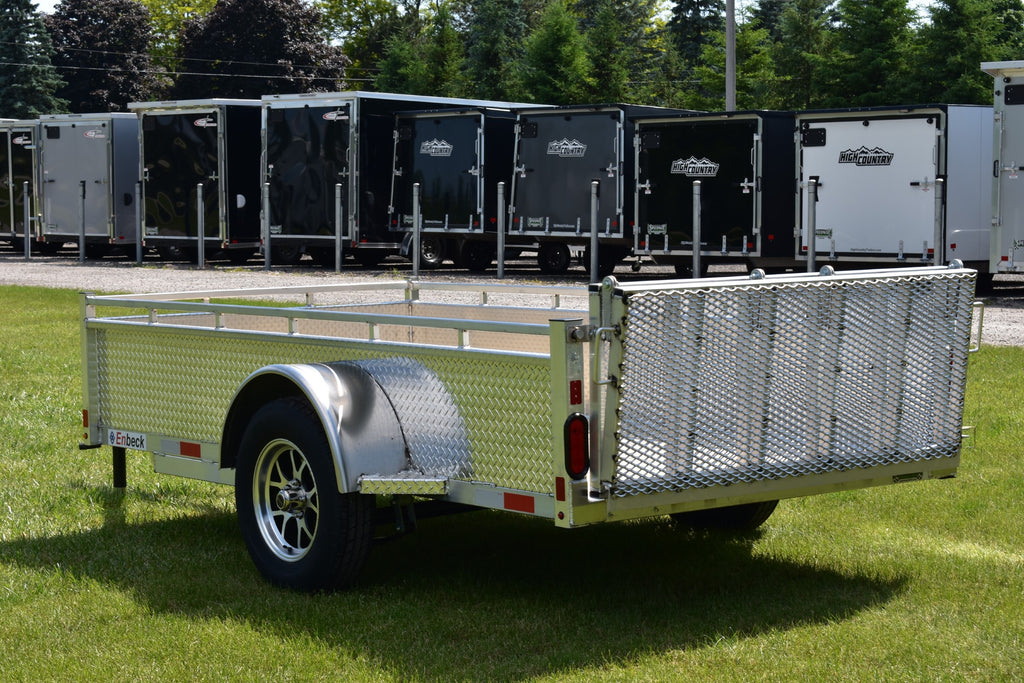 5' x 10' Enbeck Single Axle Aluminum Utility Trailer w/ Aluminum Rims ...