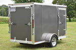 5' x 10' Rhino Single Axle Galvanized Enclosed Cargo Trailer Charcoal Speedway Trailers Guelph Cambridge Kitchener Ontario Canada