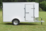 5' x 10' Rhino Single Axle Galvanized Enclosed Cargo Trailer White Speedway Trailers Guelph Cambridge Kitchener Ontario Canada