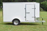 5' x 10' Rhino Single Axle Galvanized Enclosed Cargo Trailer White Speedway Trailers Guelph Cambridge Kitchener Ontario Canada