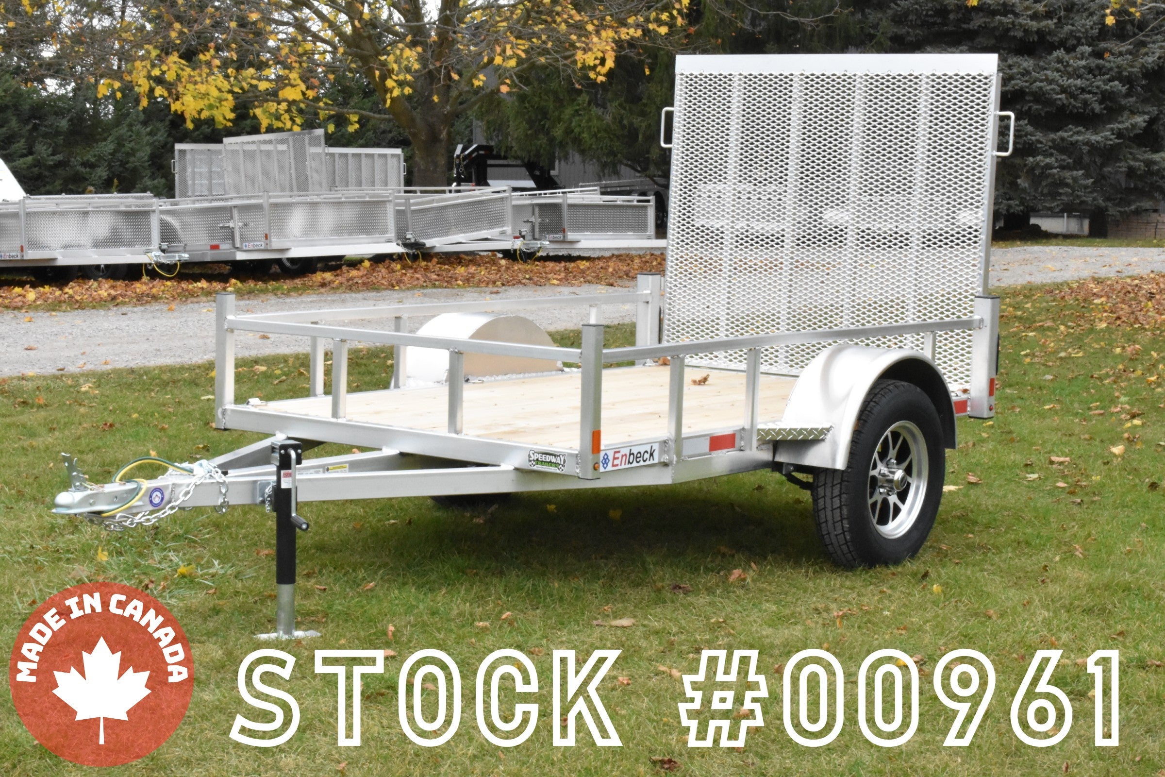 5' x 8' Enbeck Single Axle Aluminum Open Side Trailer w/ Aluminum Rims Speedway Trailers Guelph Cambridge Kitchener Ontario Canada