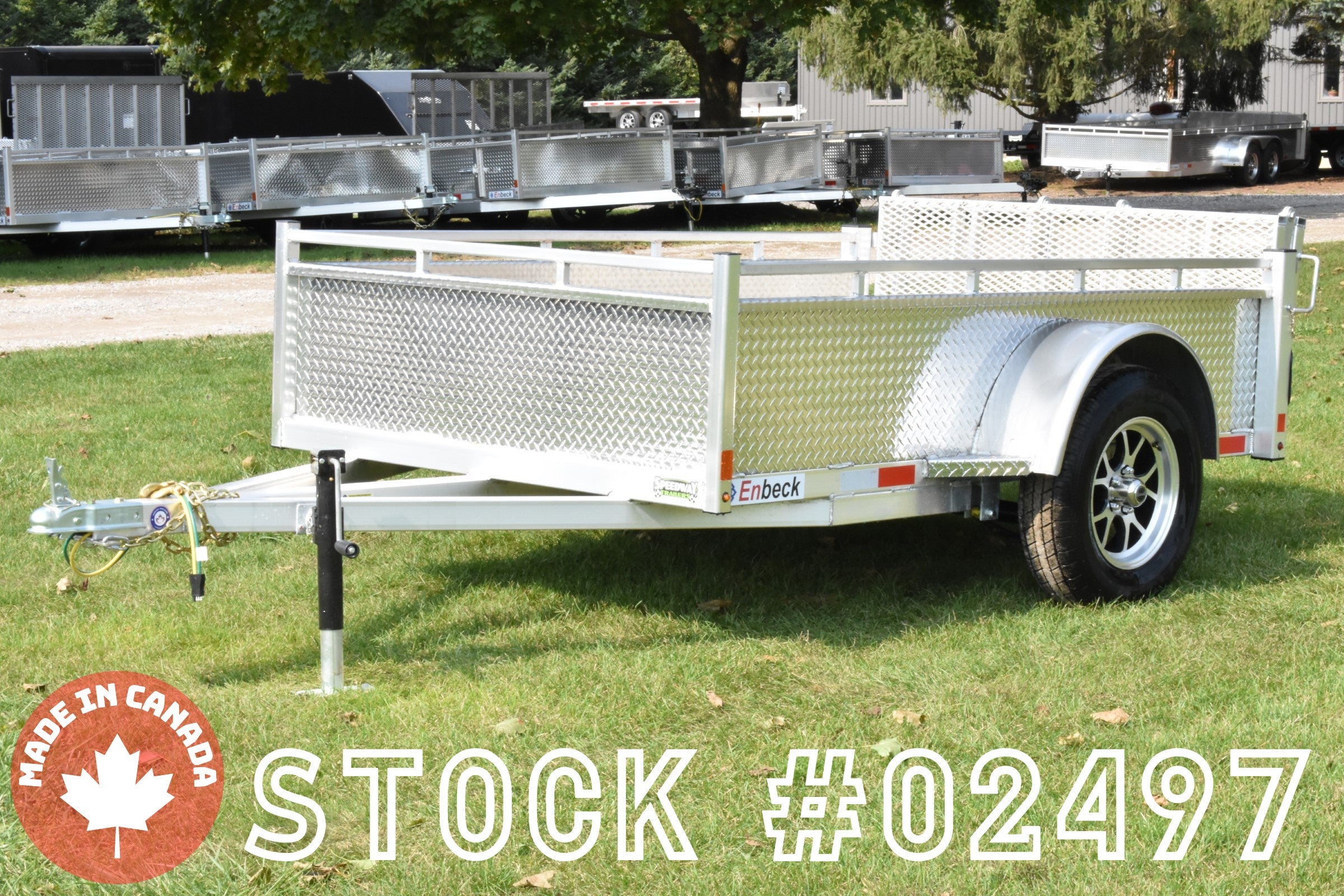 5' x 8' Enbeck Single Axle Aluminum Utility Trailer Aluminum Rims & Bi-Fold Gate Speedway Trailers Guelph Cambridge Kitchener Ontario Canada
