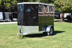 5' x 8' Rhino Single Axle Galvanized Enclosed Cargo Trailer Black Barn Door Speedway Trailers Guelph Cambridge Kitchener Ontario Canada
