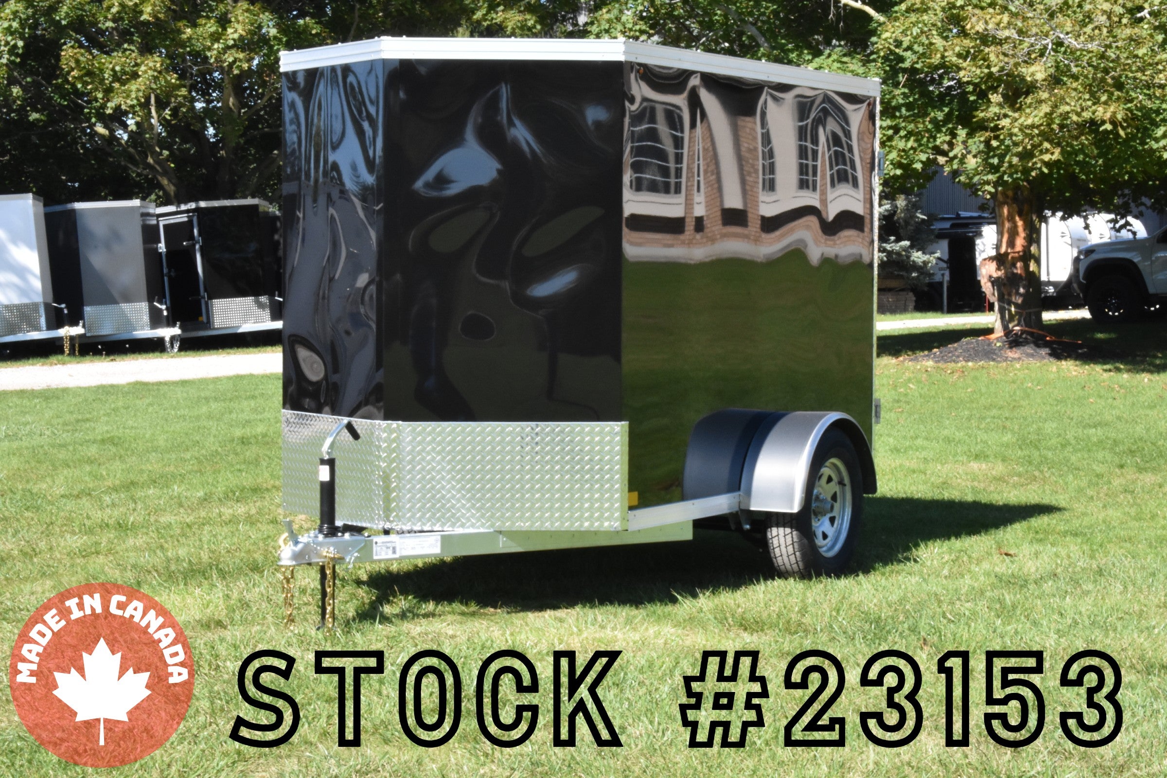 5' x 8' Rhino Single Axle Galvanized Enclosed Cargo Trailer Black Barn Door Speedway Trailers Guelph Cambridge Kitchener Ontario Canada