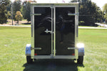 5' x 8' Rhino Single Axle Galvanized Enclosed Cargo Trailer Black Barn Door Speedway Trailers Guelph Cambridge Kitchener Ontario Canada