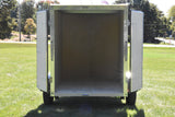 5' x 8' Rhino Single Axle Galvanized Enclosed Cargo Trailer Black Barn Door Speedway Trailers Guelph Cambridge Kitchener Ontario Canada