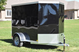 5' x 8' Rhino Single Axle Galvanized Enclosed Cargo Trailer Black Barn Door Speedway Trailers Guelph Cambridge Kitchener Ontario Canada