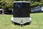 5' x 8' Rhino Single Axle Galvanized Enclosed Cargo Trailer Black Barn Door Speedway Trailers Guelph Cambridge Kitchener Ontario Canada