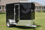 5' x 8' Rhino Single Axle Galvanized Enclosed Cargo Trailer Black Side Door Speedway Trailers Guelph Cambridge Kitchener Ontario Canada