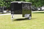 5' x 8' Rhino Single Axle Galvanized Enclosed Cargo Trailer Black Side Door Speedway Trailers Guelph Cambridge Kitchener Ontario Canada