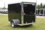 5' x 8' Rhino Single Axle Galvanized Enclosed Cargo Trailer Black Side Door Speedway Trailers Guelph Cambridge Kitchener Ontario Canada