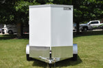 5' x 8' Rhino Single Axle Galvanized Enclosed Cargo Trailer White Side Door Speedway Trailers Guelph Cambridge Kitchener Ontario Canada