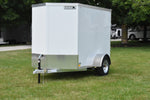 5' x 8' Rhino Single Axle Galvanized Enclosed Cargo Trailer White Side Door Speedway Trailers Guelph Cambridge Kitchener Ontario Canada