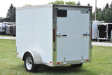 5' x 8' Rhino Single Axle Galvanized Enclosed Cargo Trailer White Side Door Speedway Trailers Guelph Cambridge Kitchener Ontario Canada
