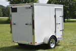 5' x 8' Rhino Single Axle Galvanized Enclosed Cargo Trailer White Side Door Speedway Trailers Guelph Cambridge Kitchener Ontario Canada
