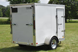 5' x 8' Rhino Single Axle Galvanized Enclosed Cargo Trailer White Side Door Speedway Trailers Guelph Cambridge Kitchener Ontario Canada