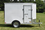 5' x 8' Rhino Single Axle Galvanized Enclosed Cargo Trailer White Side Door Speedway Trailers Guelph Cambridge Kitchener Ontario Canada