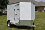 5' x 8' Rhino Single Axle Galvanized Enclosed Cargo Trailer White Side Door Speedway Trailers Guelph Cambridge Kitchener Ontario Canada