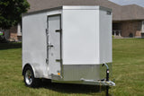 5' x 8' Rhino Single Axle Galvanized Enclosed Cargo Trailer White Side Door Speedway Trailers Guelph Cambridge Kitchener Ontario Canada