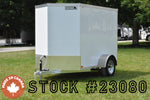 5' x 8' Rhino Single Axle Galvanized Enclosed Cargo Trailer White Speedway Trailers Guelph Cambridge Kitchener Ontario Canada 
