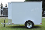 5' x 8' Rhino Single Axle Galvanized Enclosed Cargo Trailer White Speedway Trailers Guelph Cambridge Kitchener Ontario Canada 