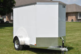5' x 8' Rhino Single Axle Galvanized Enclosed Cargo Trailer White Speedway Trailers Guelph Cambridge Kitchener Ontario Canada 
