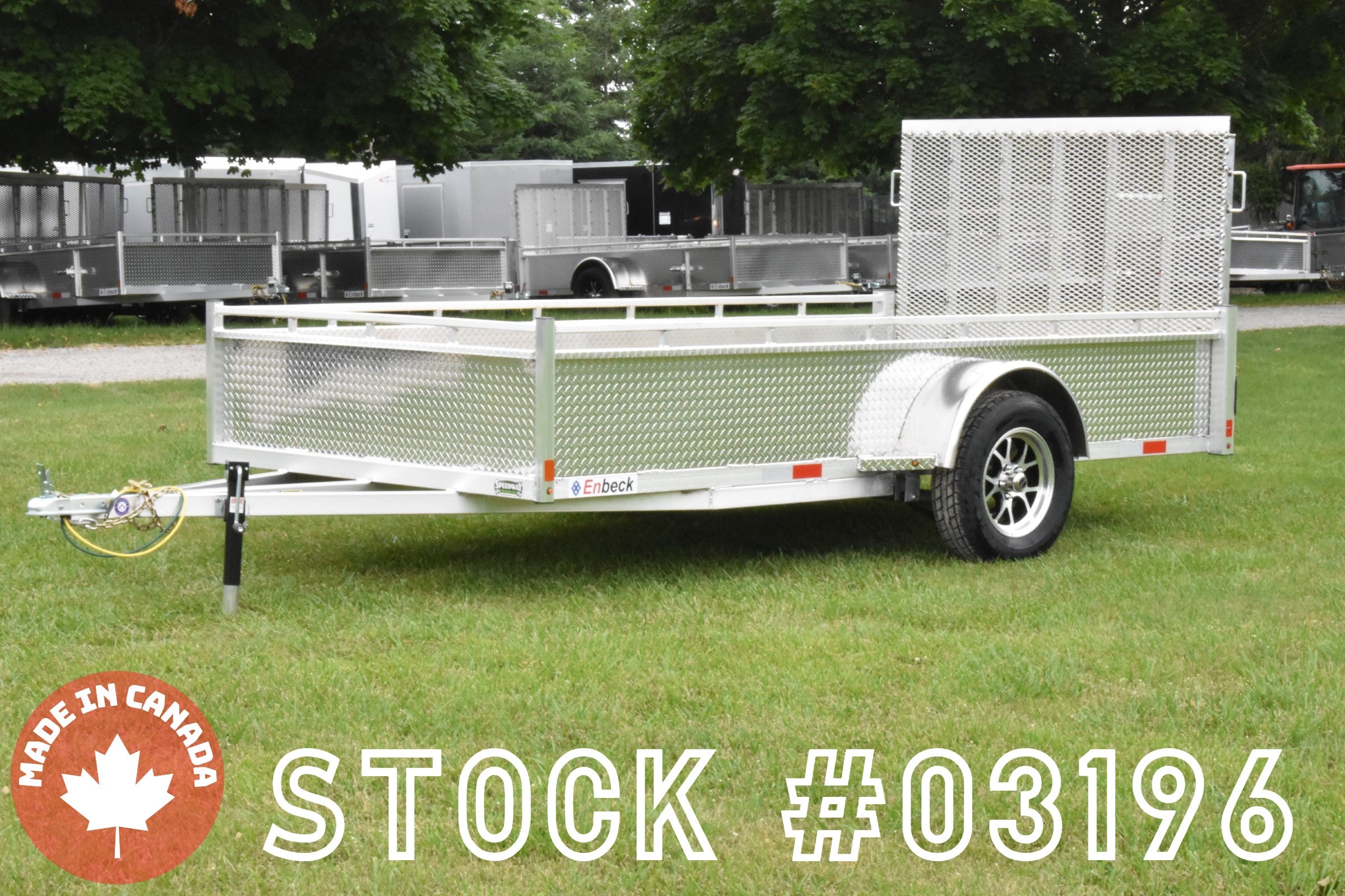 6' x 12' Enbeck Single Axle Aluminum Utility Trailer Aluminum Rims Speedway Trailers Guelph Cambridge Kitchener Ontario Canada
