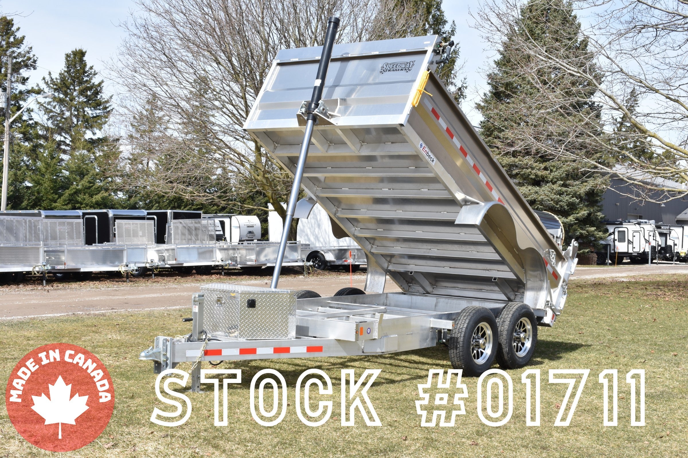 6' x 12' Enbeck Tandem Axle 5 Ton Aluminum Dump Trailer w/ Aluminum Rims Speedway Trailers Guelph Cambridge Kitchener Ontario Canada