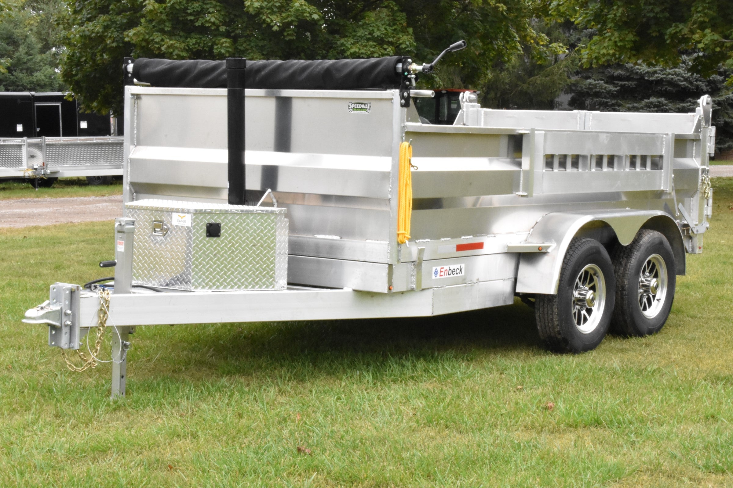 6' x 12' Enbeck 5 Ton Tandem Axle Aluminum Dump Trailer w/ Aluminum Rims Speedway Trailers Guelph Cambridge Kitchener Ontario Canada