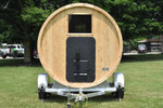 86" x 6' Enbeck Single Axle Aluminum Cedar Wood Fired Sauna Trailer Aluminum Rims Speedway Trailers Guelph Cambridge Kitchener Ontario Canada
