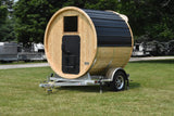 86" x 6' Enbeck Single Axle Aluminum Cedar Wood Fired Sauna Trailer Aluminum Rims Speedway Trailers Guelph Cambridge Kitchener Ontario Canada
