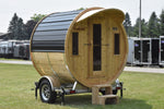 86" x 6' Enbeck Single Axle Aluminum Cedar Wood Fired Sauna Trailer Aluminum Rims Speedway Trailers Guelph Cambridge Kitchener Ontario Canada