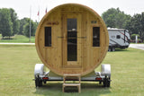 86" x 6' Enbeck Single Axle Aluminum Cedar Wood Fired Sauna Trailer Aluminum Rims Speedway Trailers Guelph Cambridge Kitchener Ontario Canada