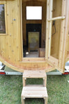 86" x 6' Enbeck Single Axle Aluminum Cedar Wood Fired Sauna Trailer Aluminum Rims Speedway Trailers Guelph Cambridge Kitchener Ontario Canada