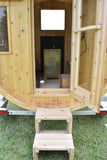 86" x 6' Enbeck Single Axle Aluminum Cedar Wood Fired Sauna Trailer Aluminum Rims Speedway Trailers Guelph Cambridge Kitchener Ontario Canada