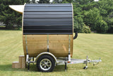 86" x 6' Enbeck Single Axle Aluminum Cedar Wood Fired Sauna Trailer Aluminum Rims Speedway Trailers Guelph Cambridge Kitchener Ontario Canada