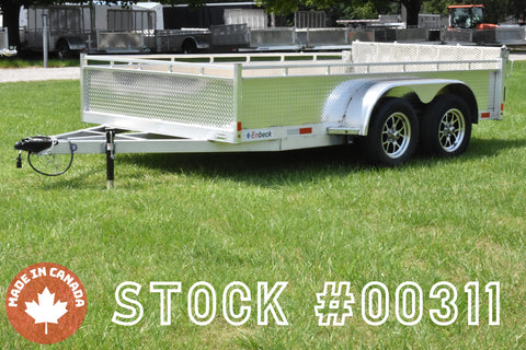 7' x 12' Enbeck Tandem Axle Aluminum Utility Trailer w/ Aluminum Rims & Bi-Fold Gate Speedway Trailers Guelph Cambridge Kitchener Ontario Canada